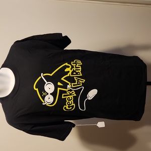Geek cartoon art black L tshirt